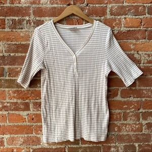 Stripped Henley Tee